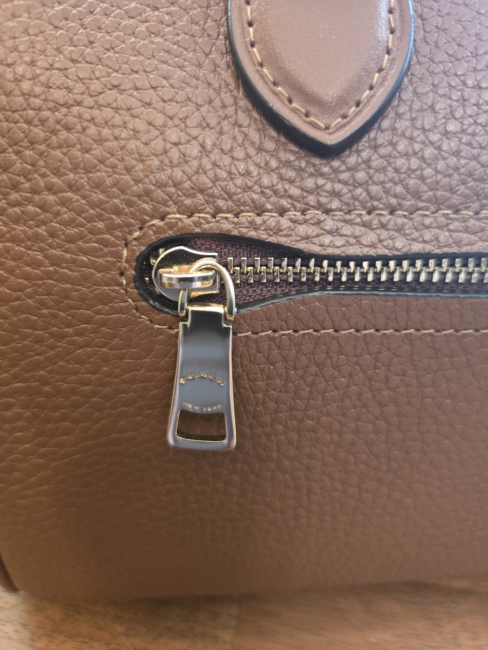 Coach Rowan Satchel Medium Leather & Suede Redwood Brown Bonus Charm Included - Picture 11 of 14